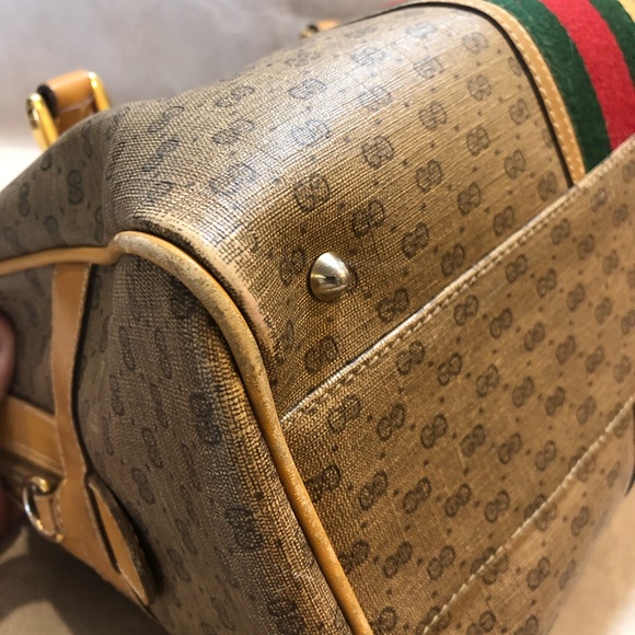 SOLD ON TRADSY 💯 auth Vintage GG Web Boston Bag - Picture 4 of 8